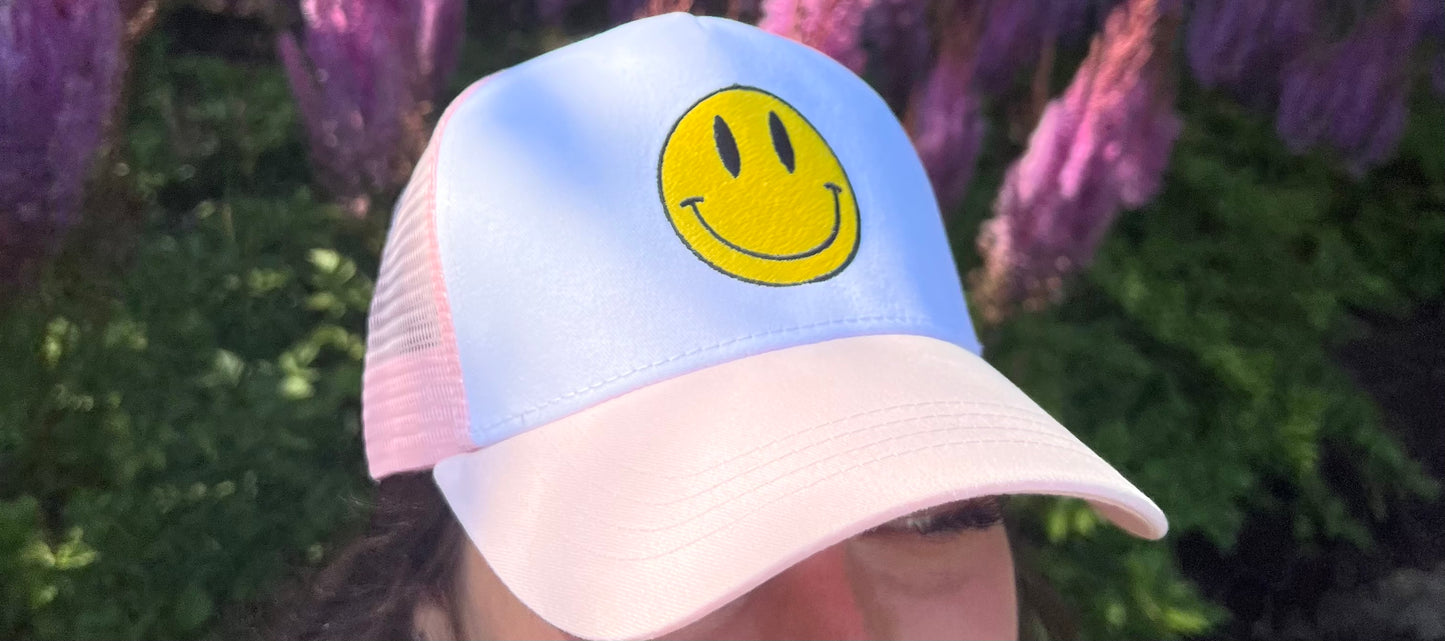 Smiley face trucker hat